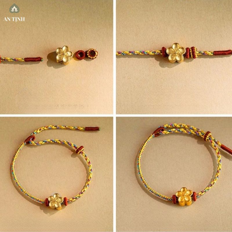 Vòng Tay Chỉ Vàng Hoa Mai 5 Cánh