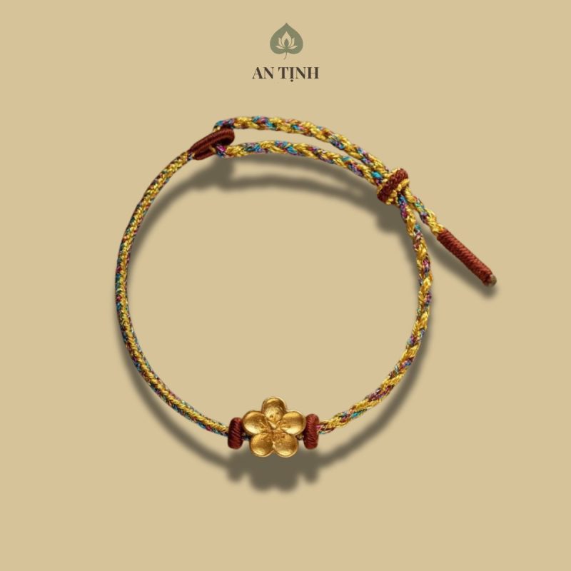 Vòng Tay Chỉ Vàng Hoa Mai 5 Cánh
