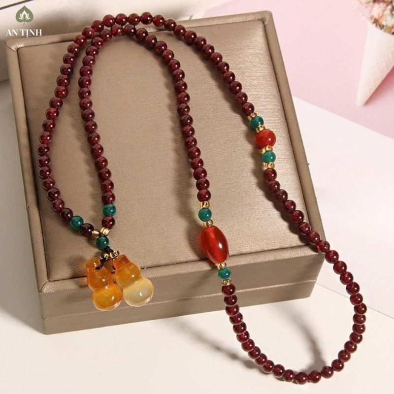 Vòng Tay Pha Lê Ngọc Hồng Phối Charm