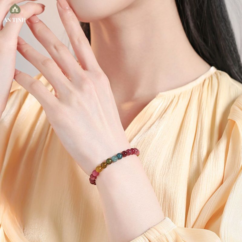 Vòng Tay Đá Tourmaline Đa Sắc