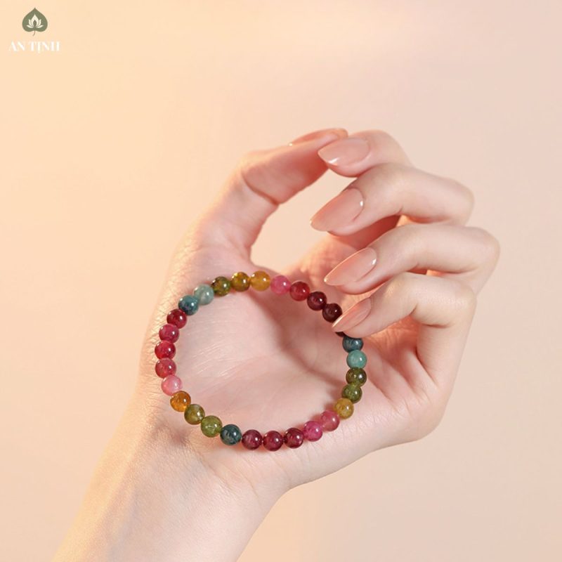 Vòng Tay Đá Tourmaline Đa Sắc