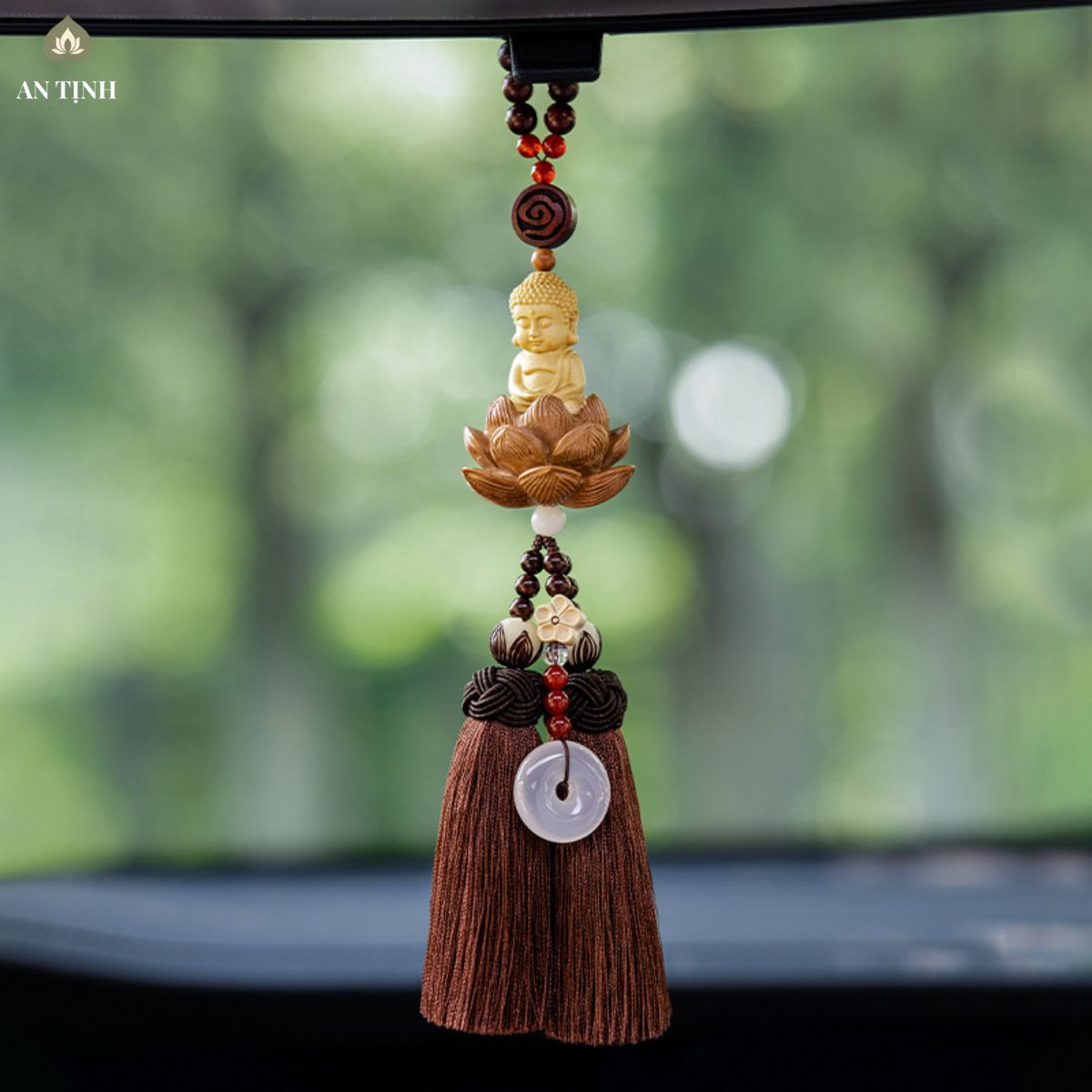 Khánh Treo Xe Ô Tô Phật Liên Hoa Gỗ Đàn Hương