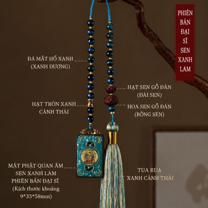 Khánh Treo Xe Quan Âm Sen Xanh Lam