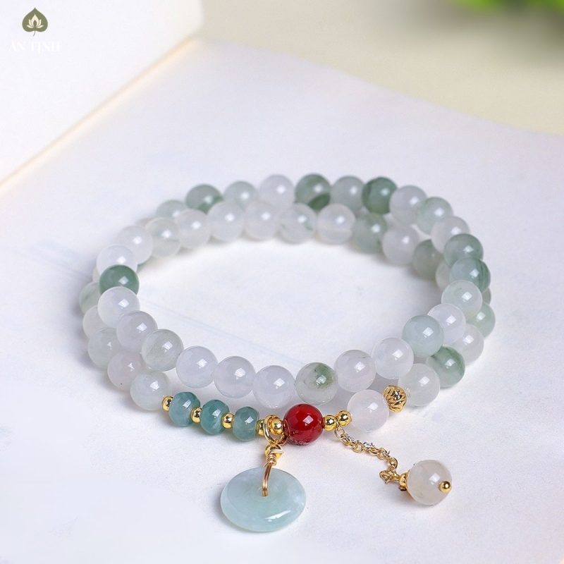 Vòng Tay Đôi Đá Thiên Sơn Ngọc Lục Bảo
