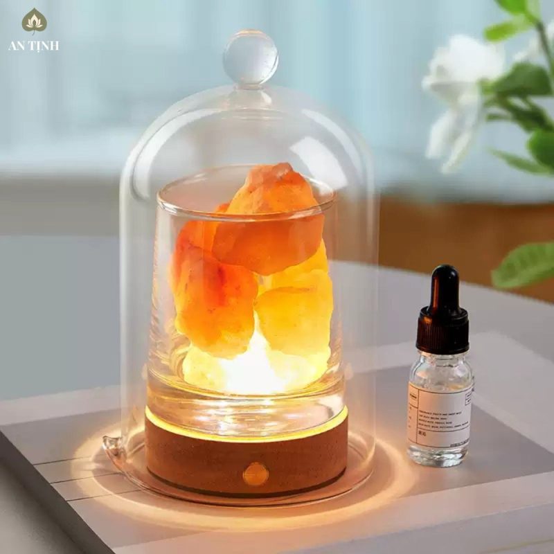 Đèn Đá Khuếch Tán Tinh Dầu Không Lửa Đá Muối Cam